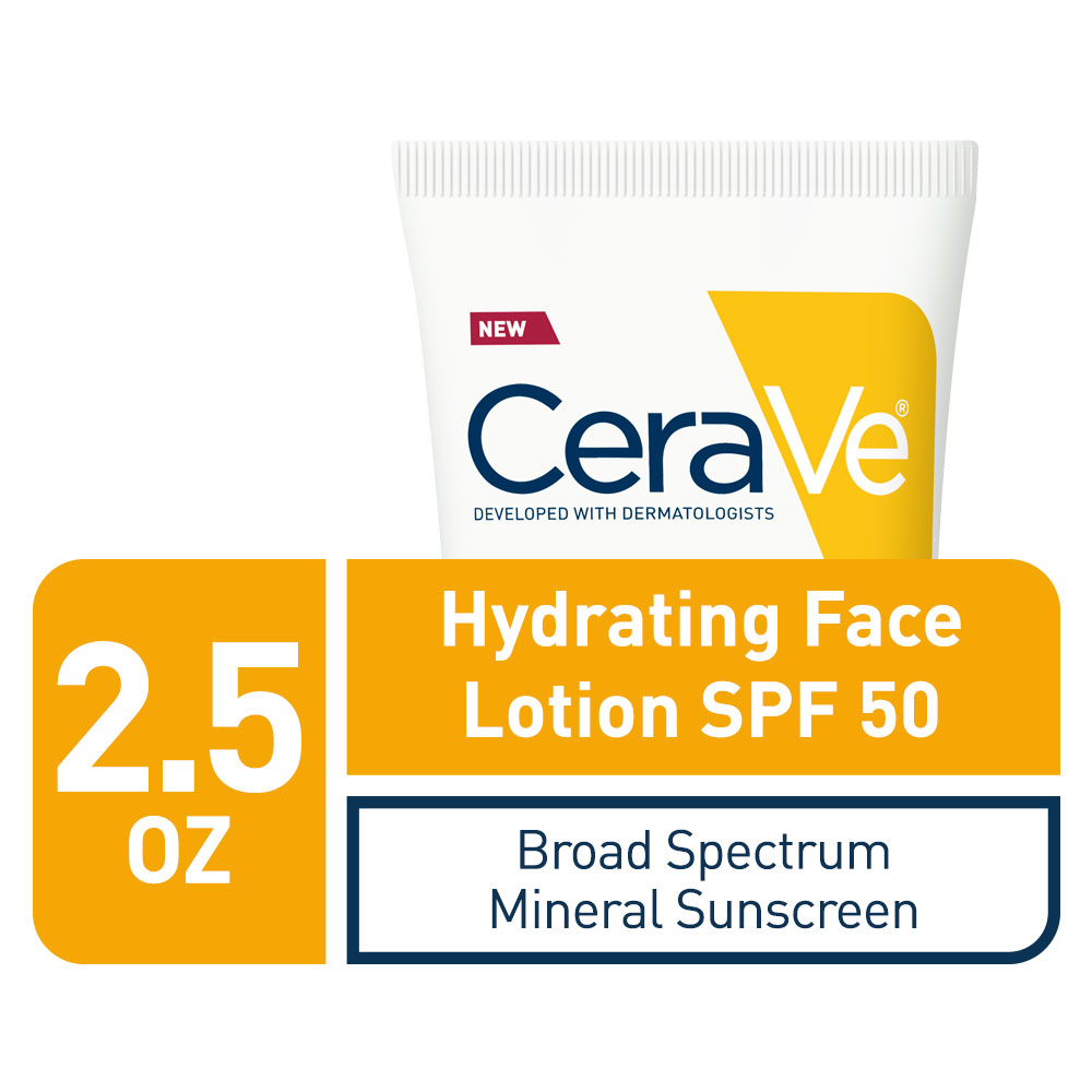 Cerave Hydrating Face Sunscreen Spf 50, Mineral Ligero