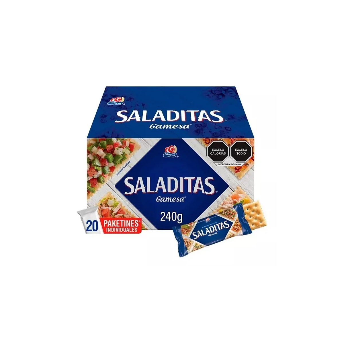 Galletas Gamesa Saladitas 20 Paketines Individuales de 12 G
