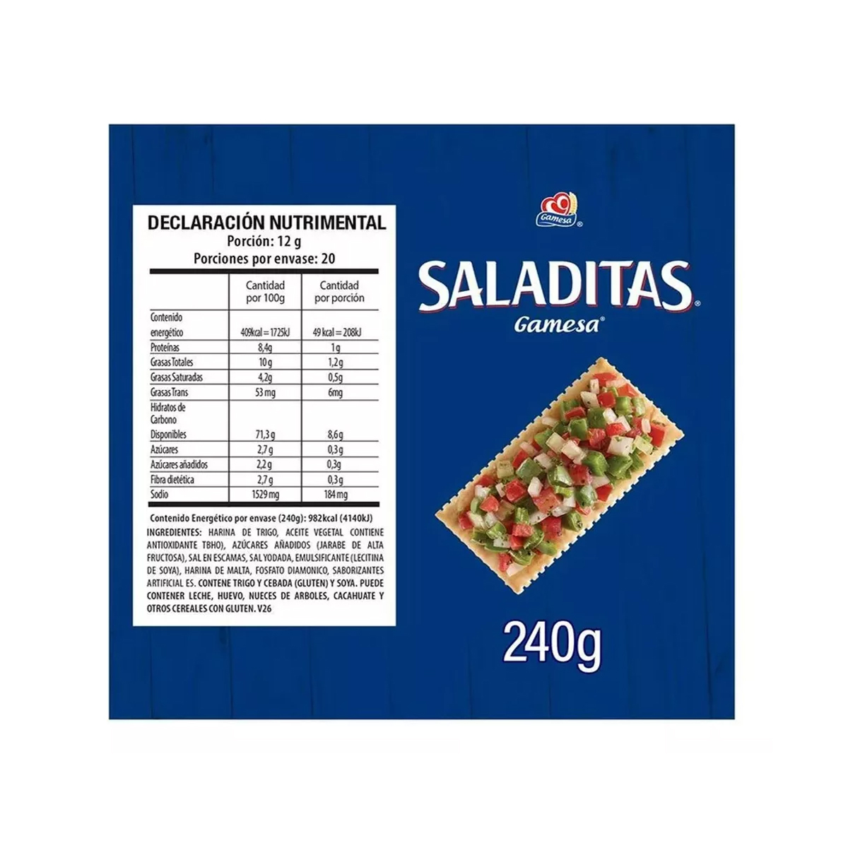 Galletas Gamesa Saladitas 20 Paketines Individuales de 12 G