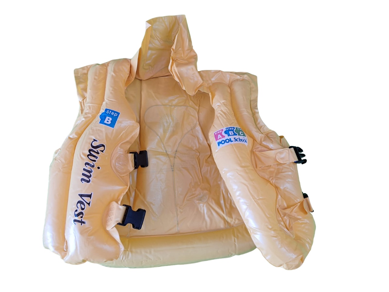 Chaleco Flotador Inflable Color Amarillo Salvavidas Para Niños 3 A 6 Años