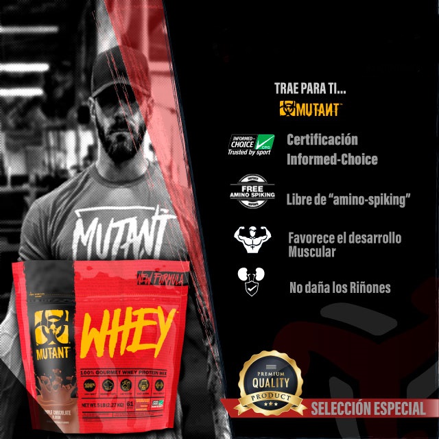 Proteína Mutant Whey 5 Lbs Sabor CHOCOLATE.