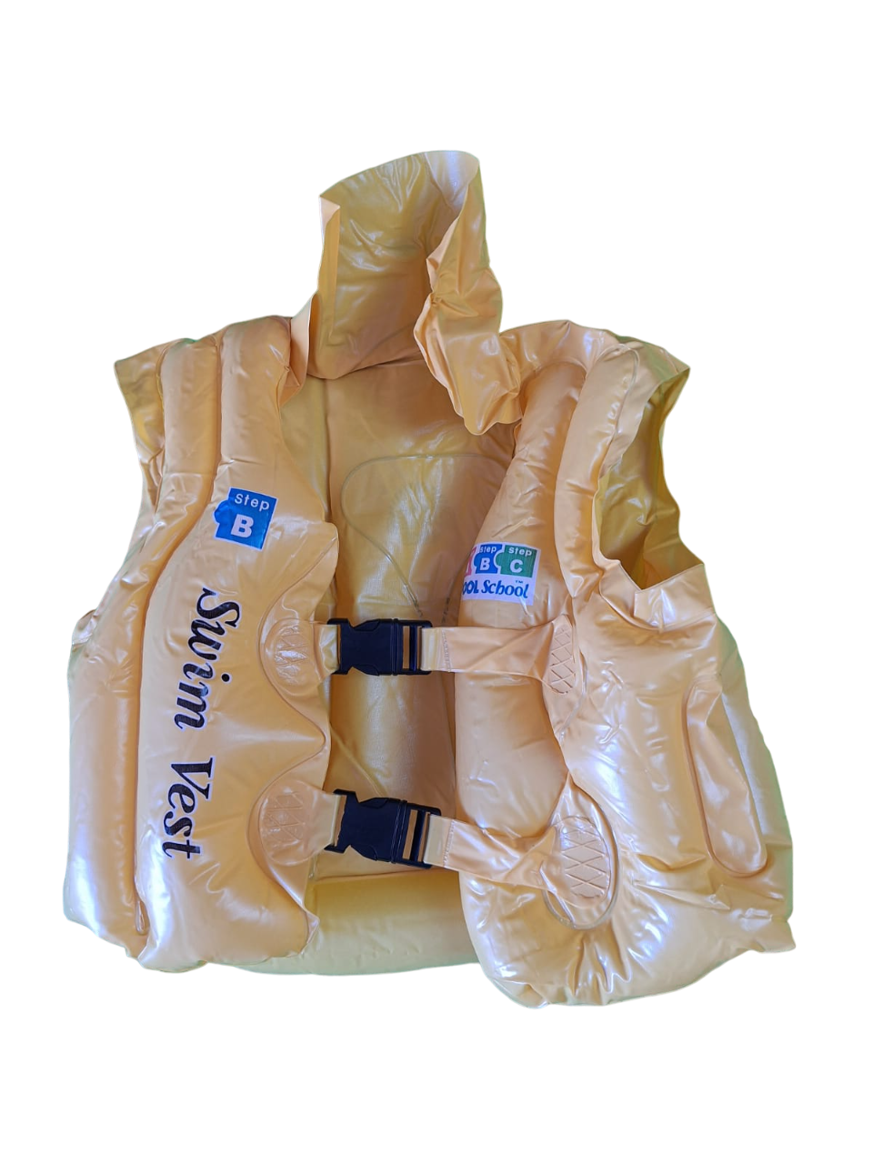 Chaleco Flotador Inflable Color Amarillo Salvavidas Para Niños 3 A 6 Años