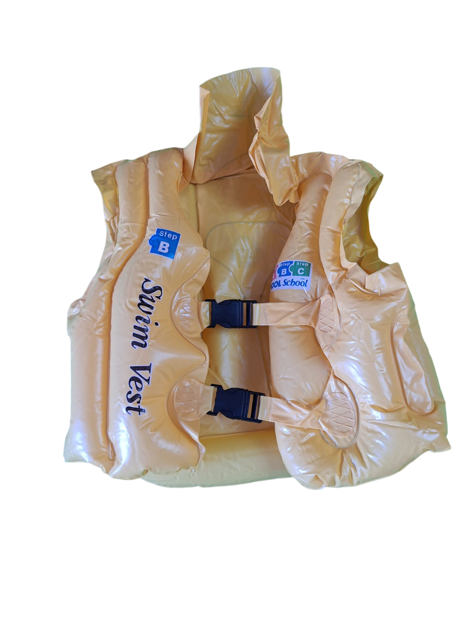 Chaleco Flotador Inflable Color Amarillo Salvavidas Para Niños 3 A 6 Años
