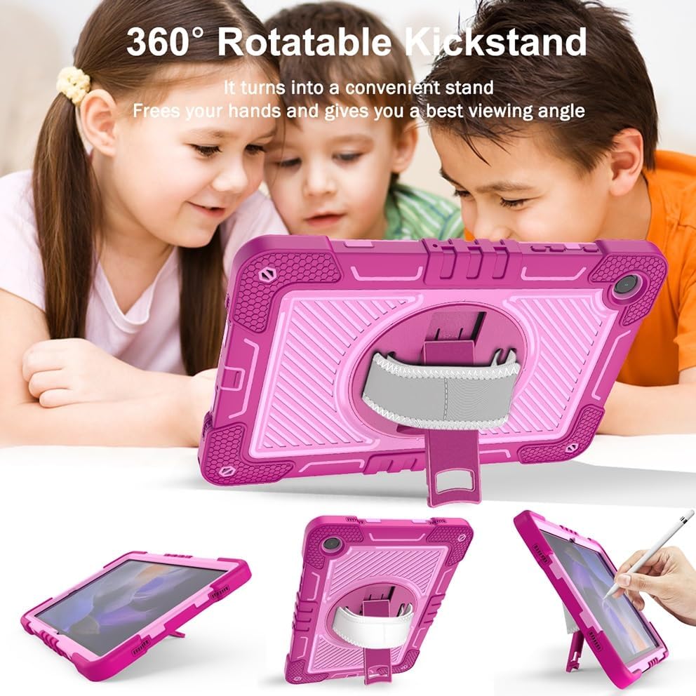 Funda Uso Rudo Para Tablet Samsung Galaxy Tab A9+ Plus Sm-X210 Sm-X216 11 2023 (Rosa/Guinda).