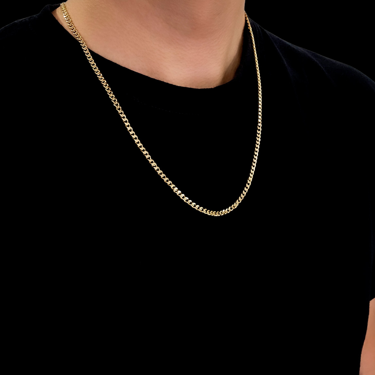 Cadena Oro 10k Barbada Hombre 