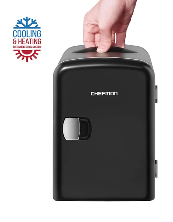 Mini Refrigerador Chefman RJ48BLACK-4-MX Prtatil 6 Latas Negro.