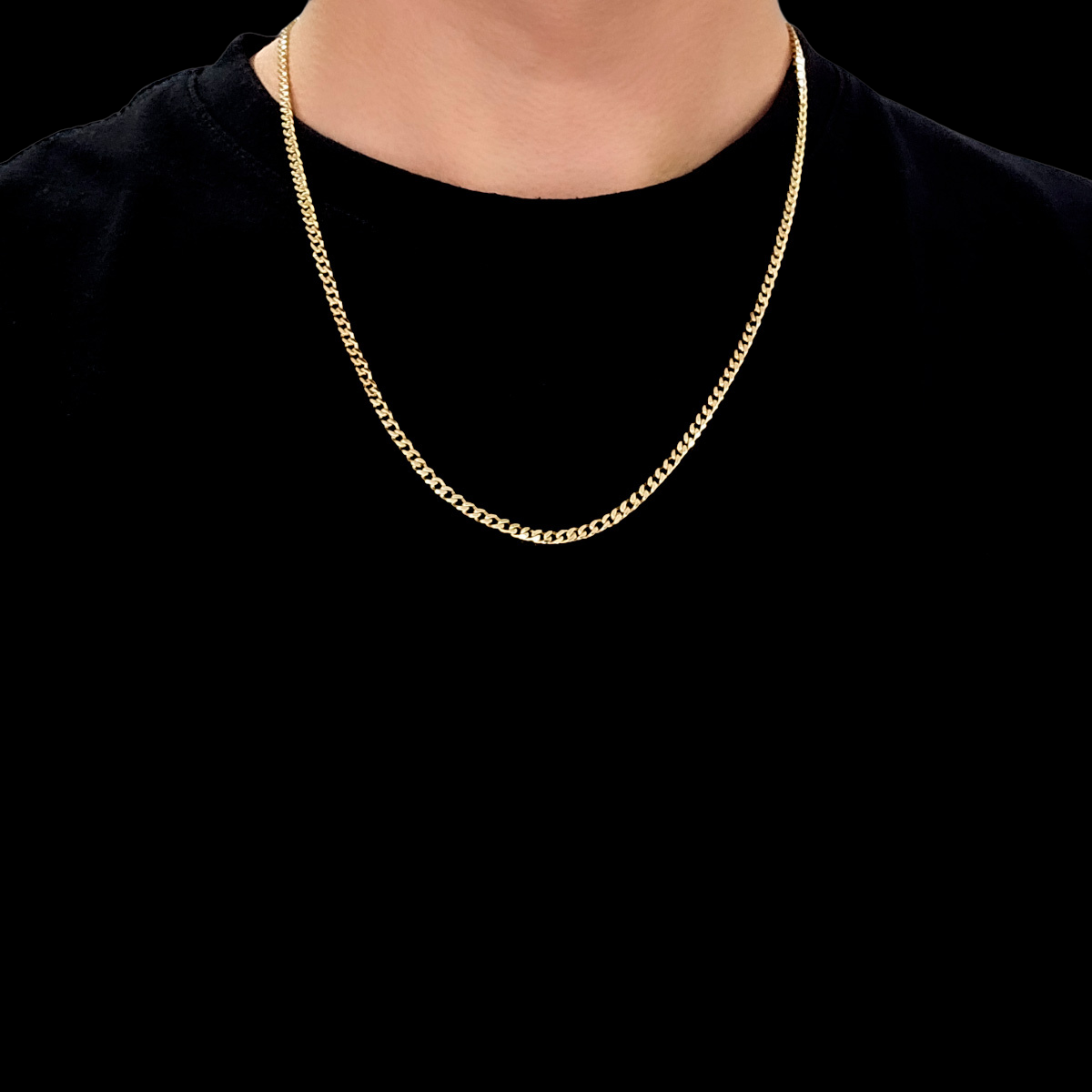 Cadena Oro 10k Barbada Hombre 