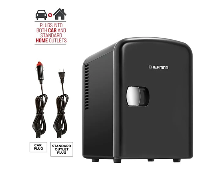 Mini Refrigerador Chefman RJ48BLACK-4-MX Prtatil 6 Latas Negro.