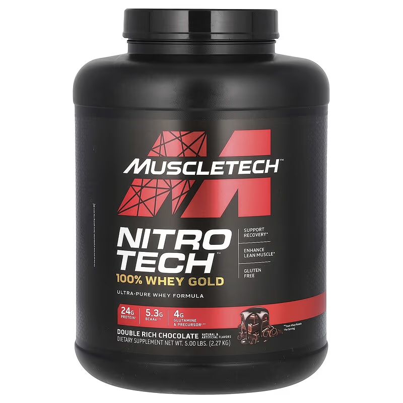 Proteina MuscleTech, Nitro Tech 100% Whey Gold Doble Chocolate.
