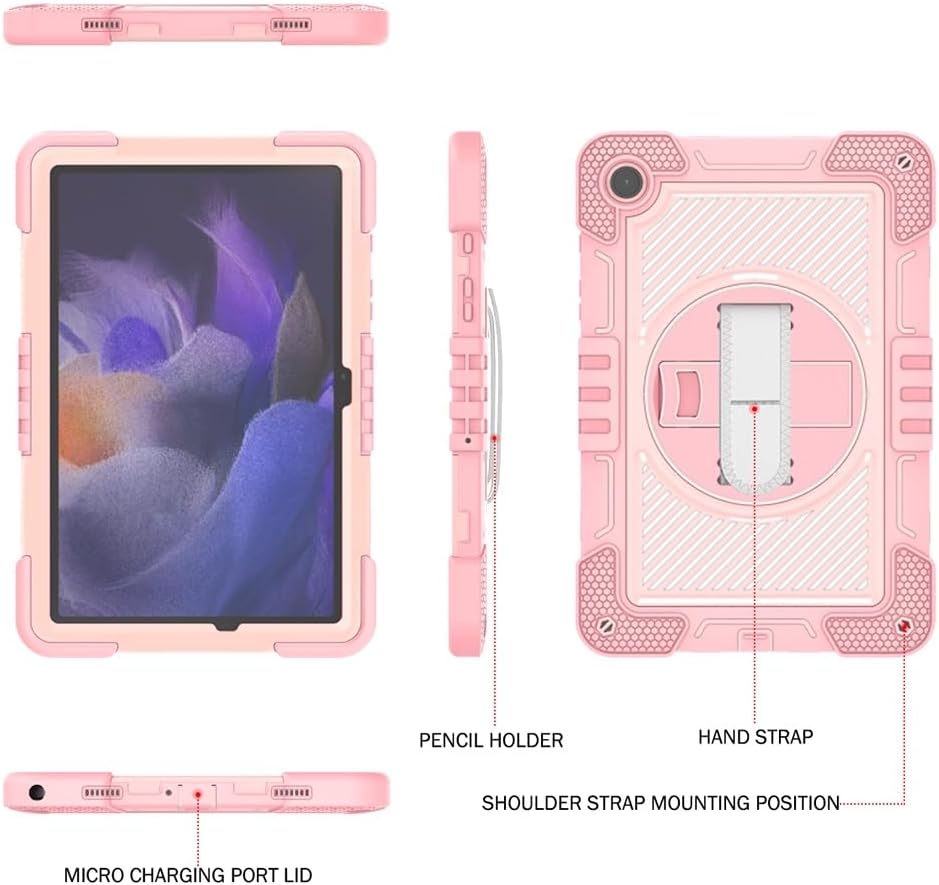 Funda Uso Rudo Para Tablet Samsung Galaxy Tab A9 Sm-X110/ X115/X117 8.7 2023 (Rosa).