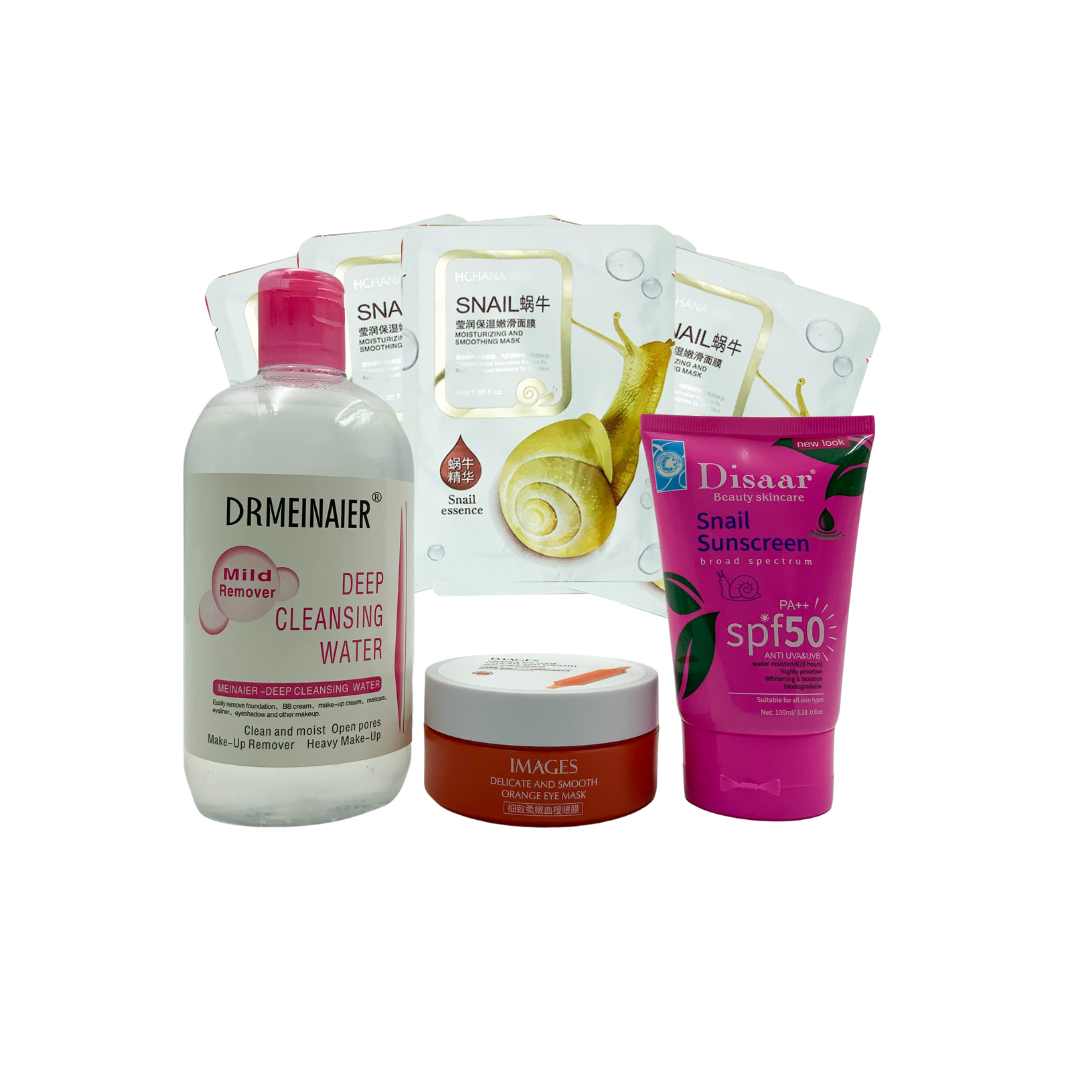 Skin Care Kit Básico Limpieza, Hidratación y Protección Solar + Mascarillas