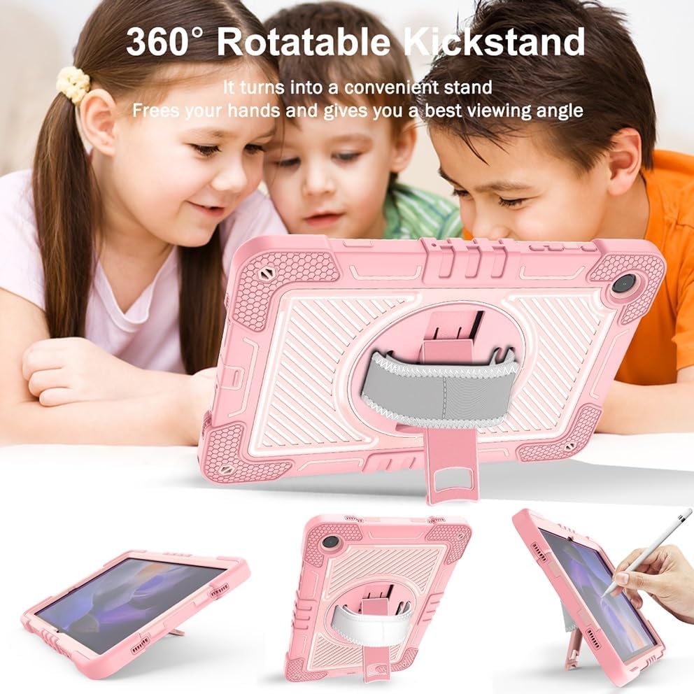 Funda Uso Rudo Para Tablet Samsung Galaxy Tab A9 Sm-X110/ X115/X117 8.7 2023 (Rosa).