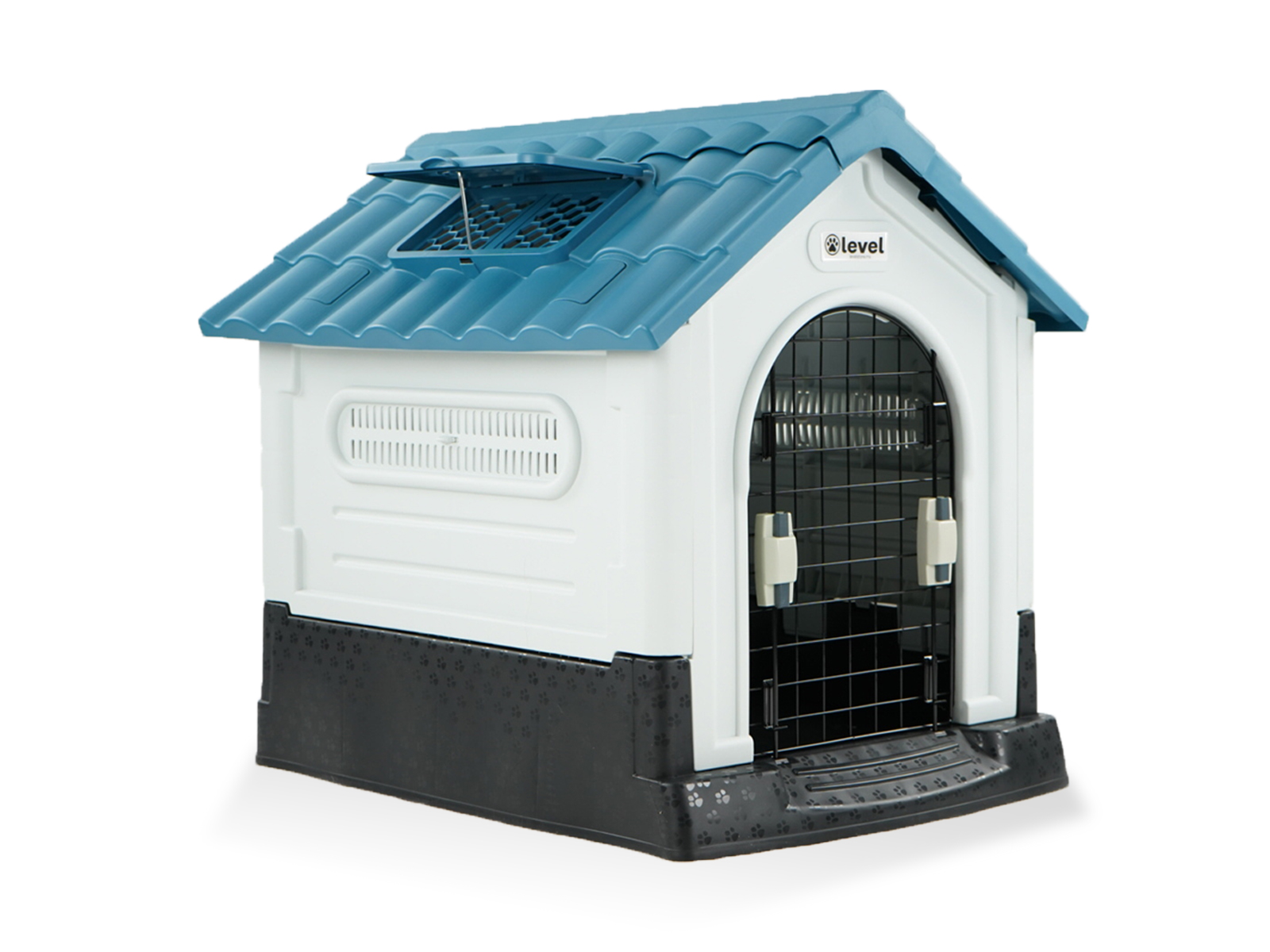 Casa Perro Grande Plegable Térmica Con Puerta Y Ventila Bliss Color Azul.