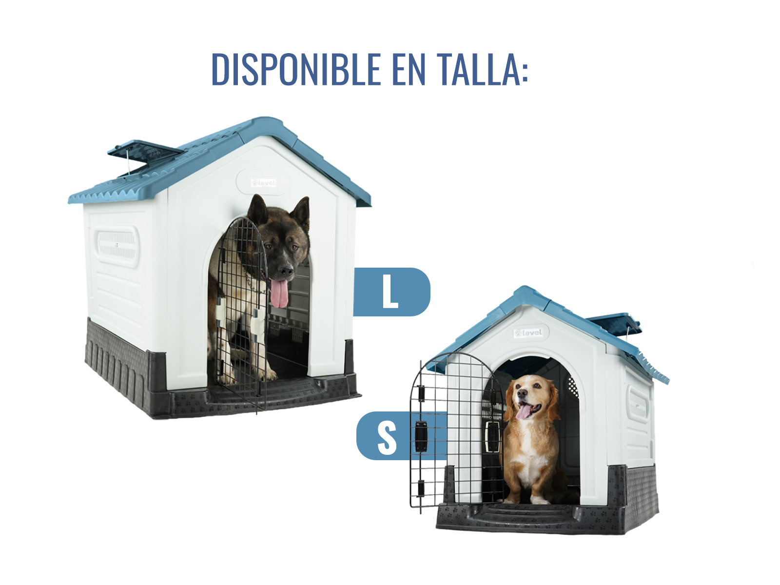 Casa Perro Grande Plegable Térmica Con Puerta Y Ventila Bliss Color Azul.