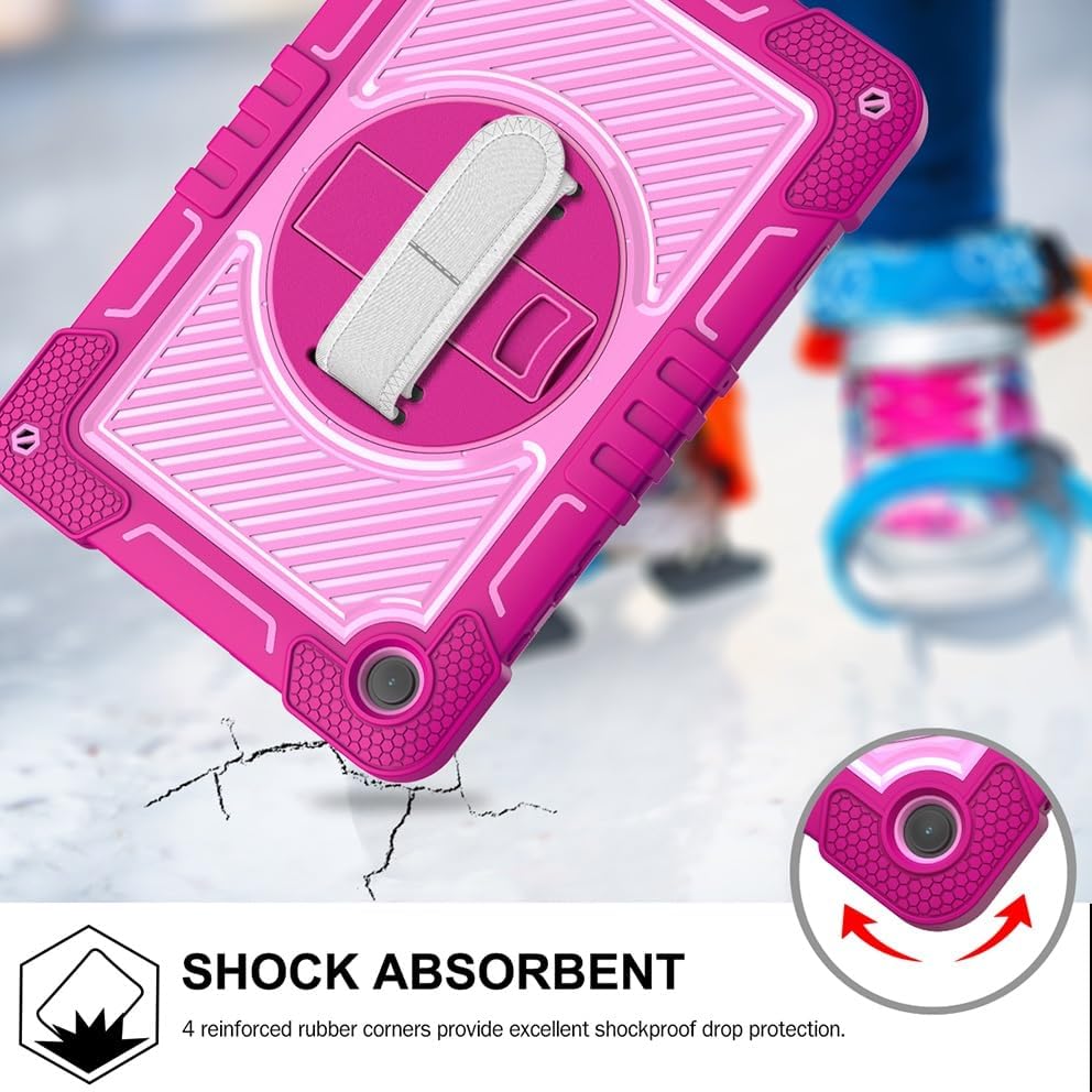Funda Uso Rudo Para Tablet Samsung Galaxy Tab A9 Sm-X110/ X115/X117 8.7 2023 (Rosa/Guinda)