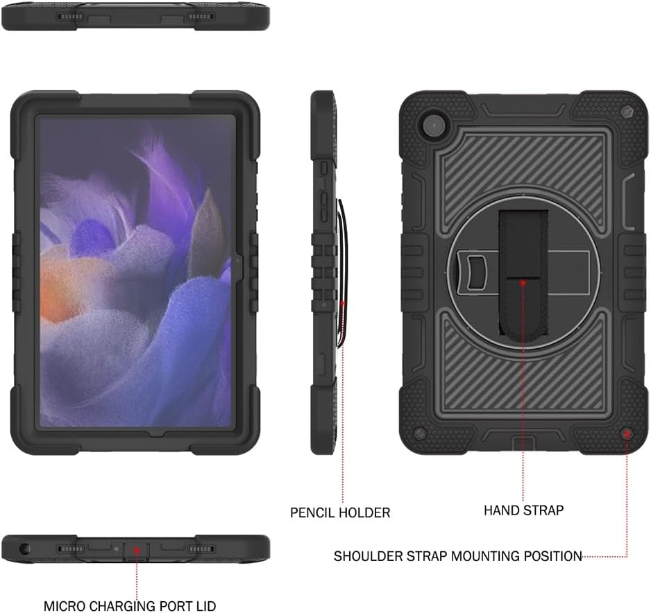 Funda Uso Rudo Para Tablet Samsung Galaxy Tab A9 Sm-X110/ X115/X117 8.7 2023 (Negro).