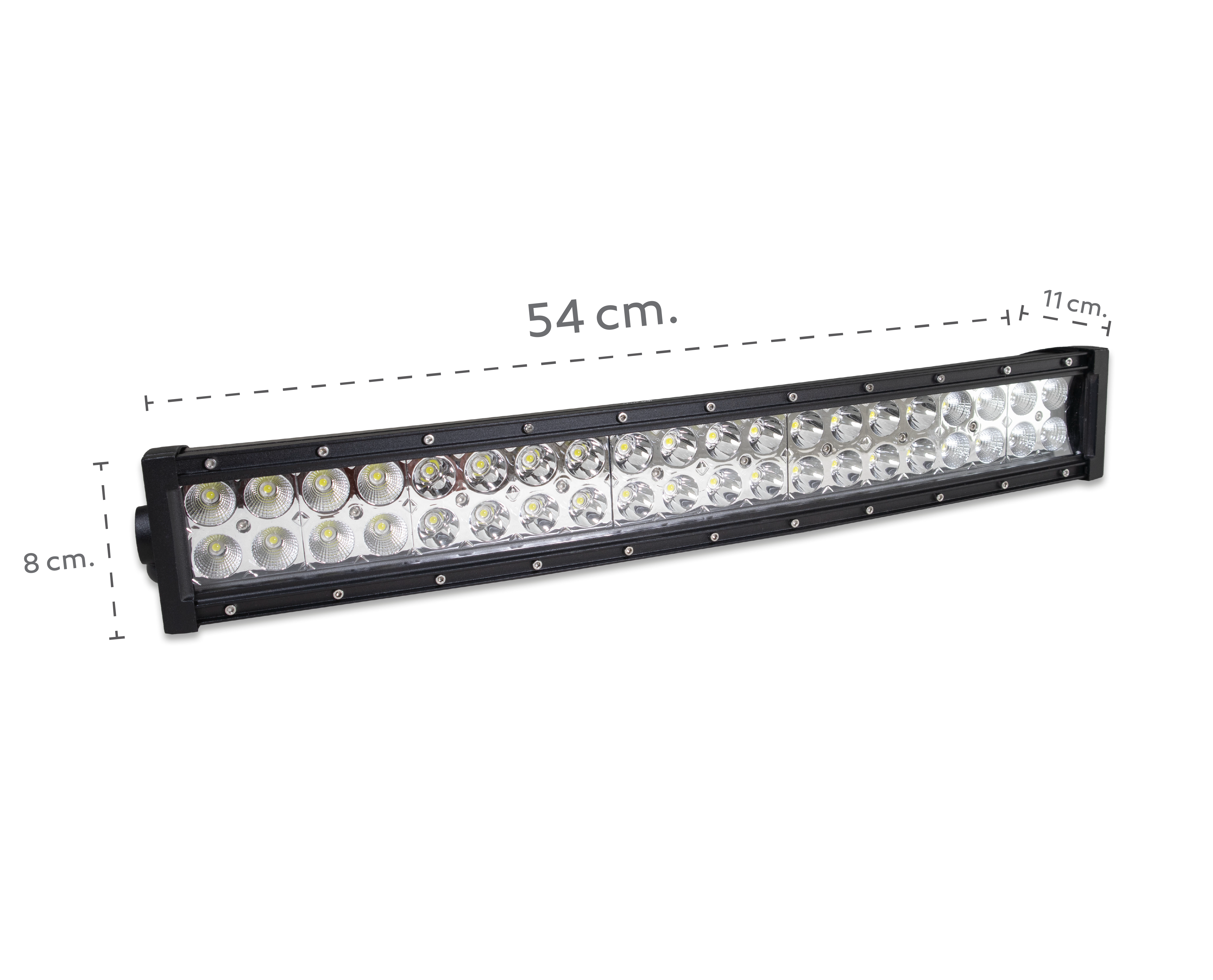 Barra Led Curva Faro 40 Led 24 Pulgadas Luz Blanco Con Base