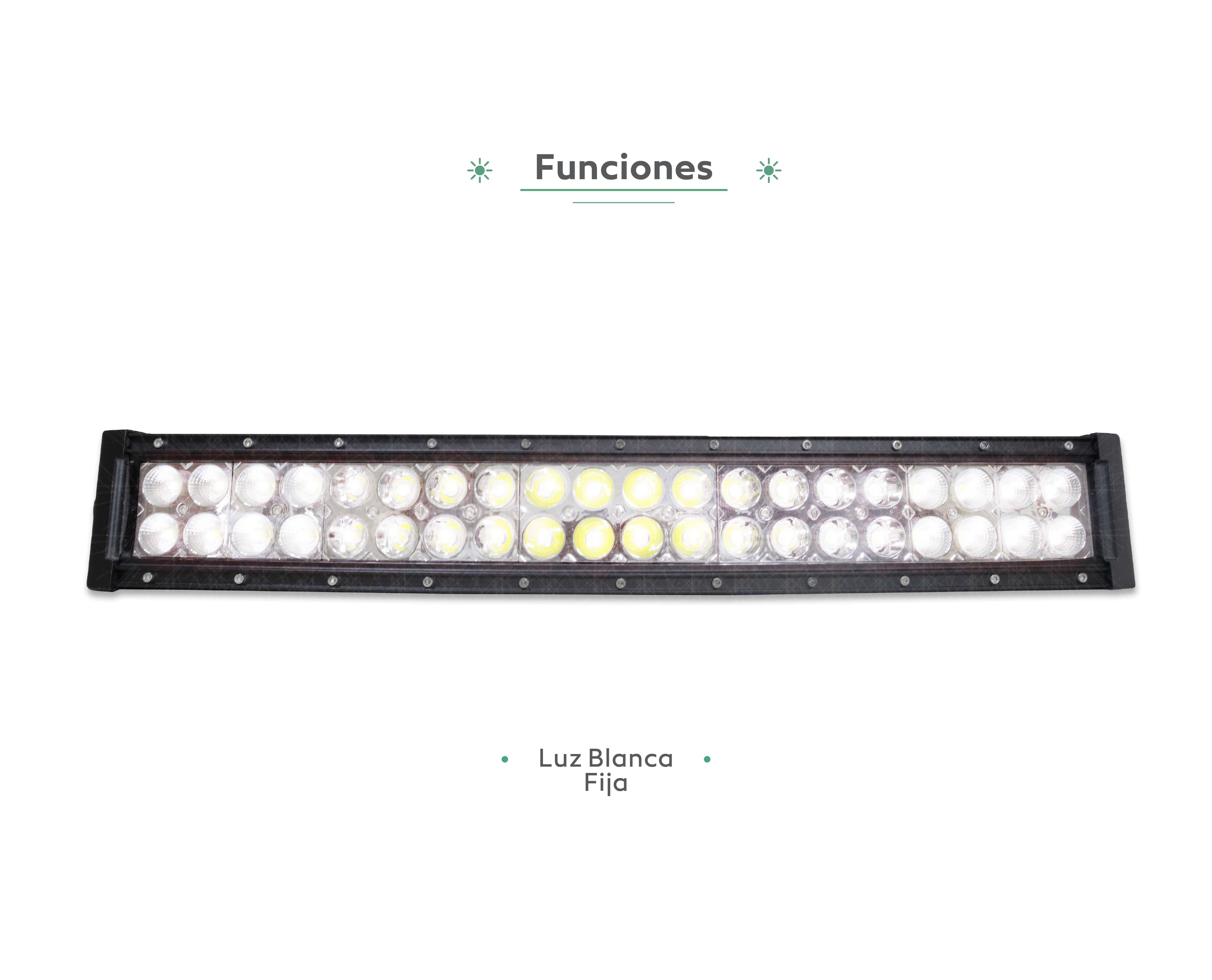 Barra Led Curva Faro 40 Led 24 Pulgadas Luz Blanco Con Base