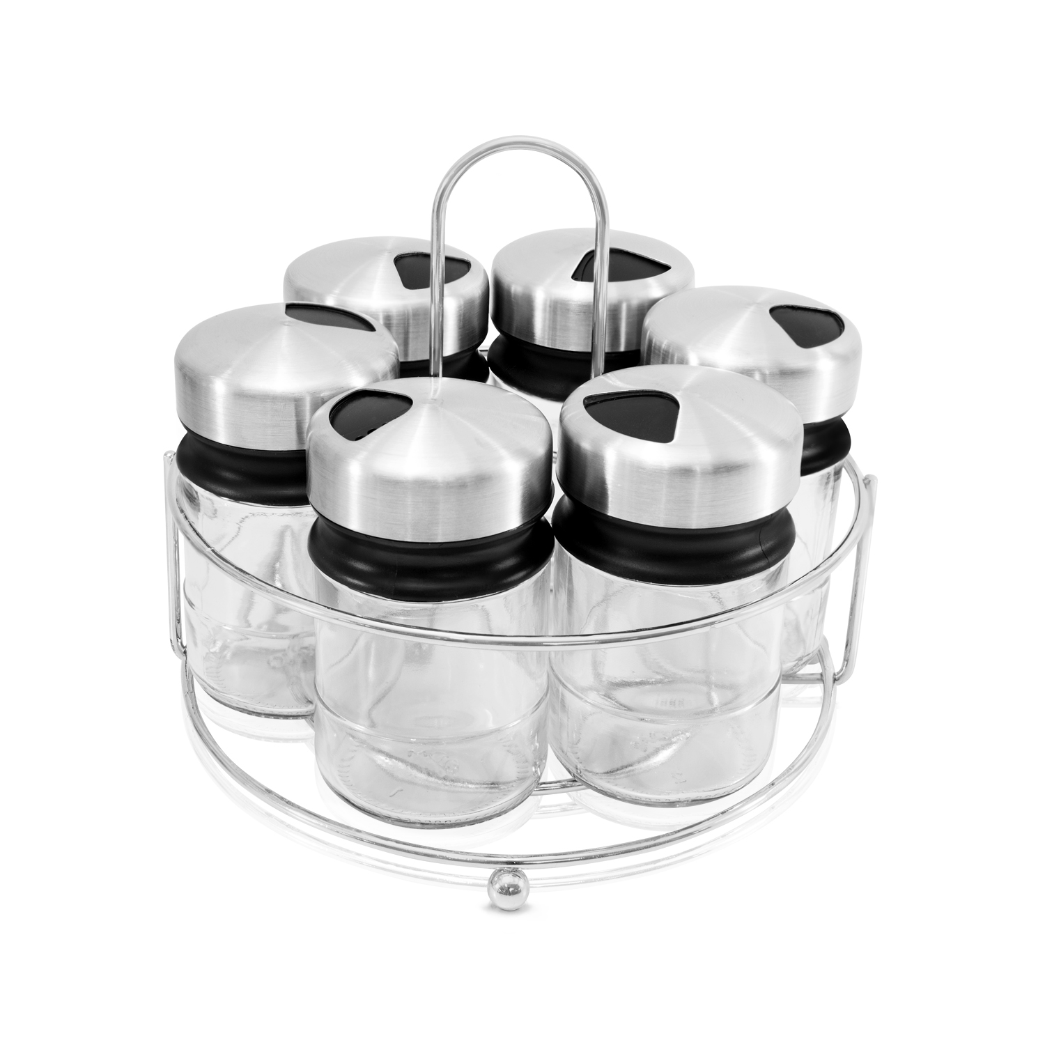 Set de 6 Especieros de Vidrio con Base .