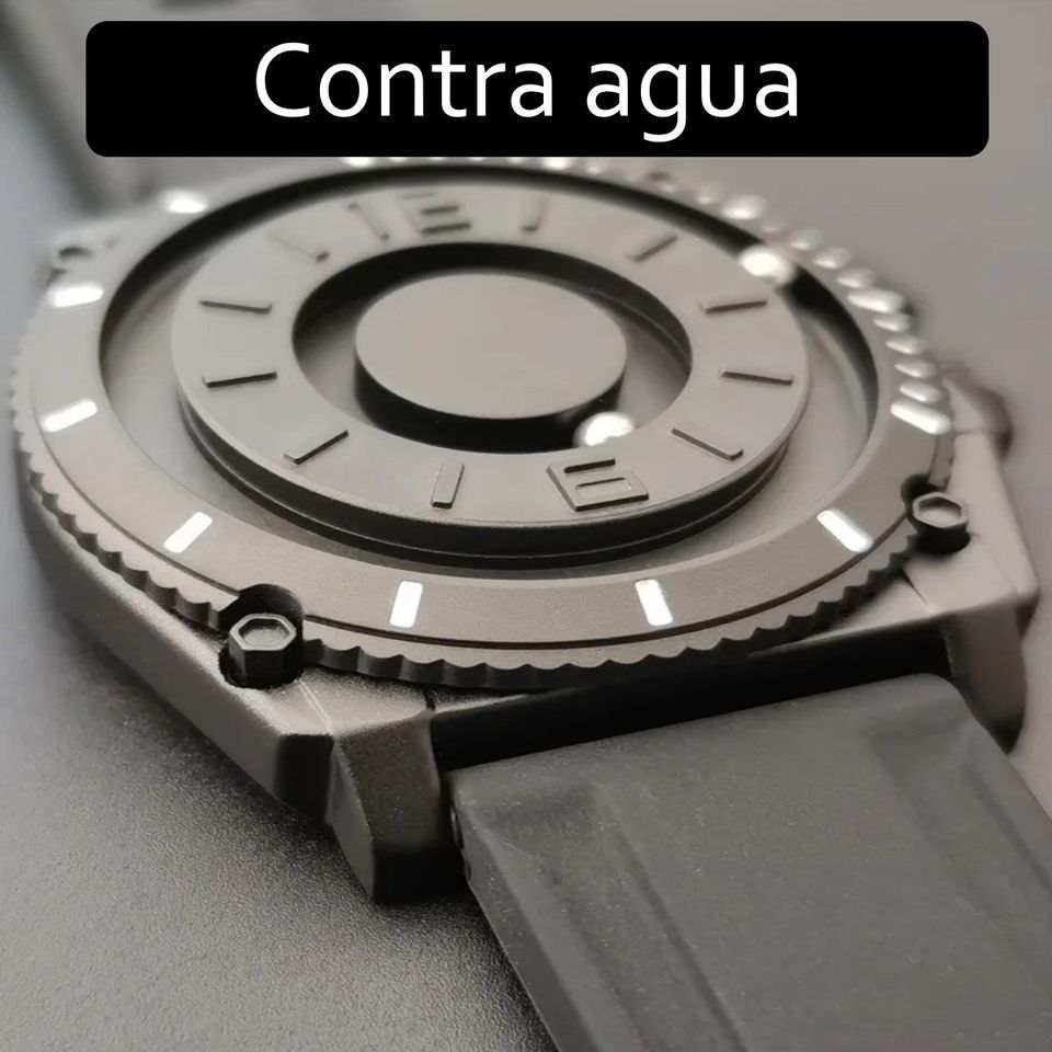 Reloj deportivo informal de lujo balines negro contra agua militar magnético metálico imanes