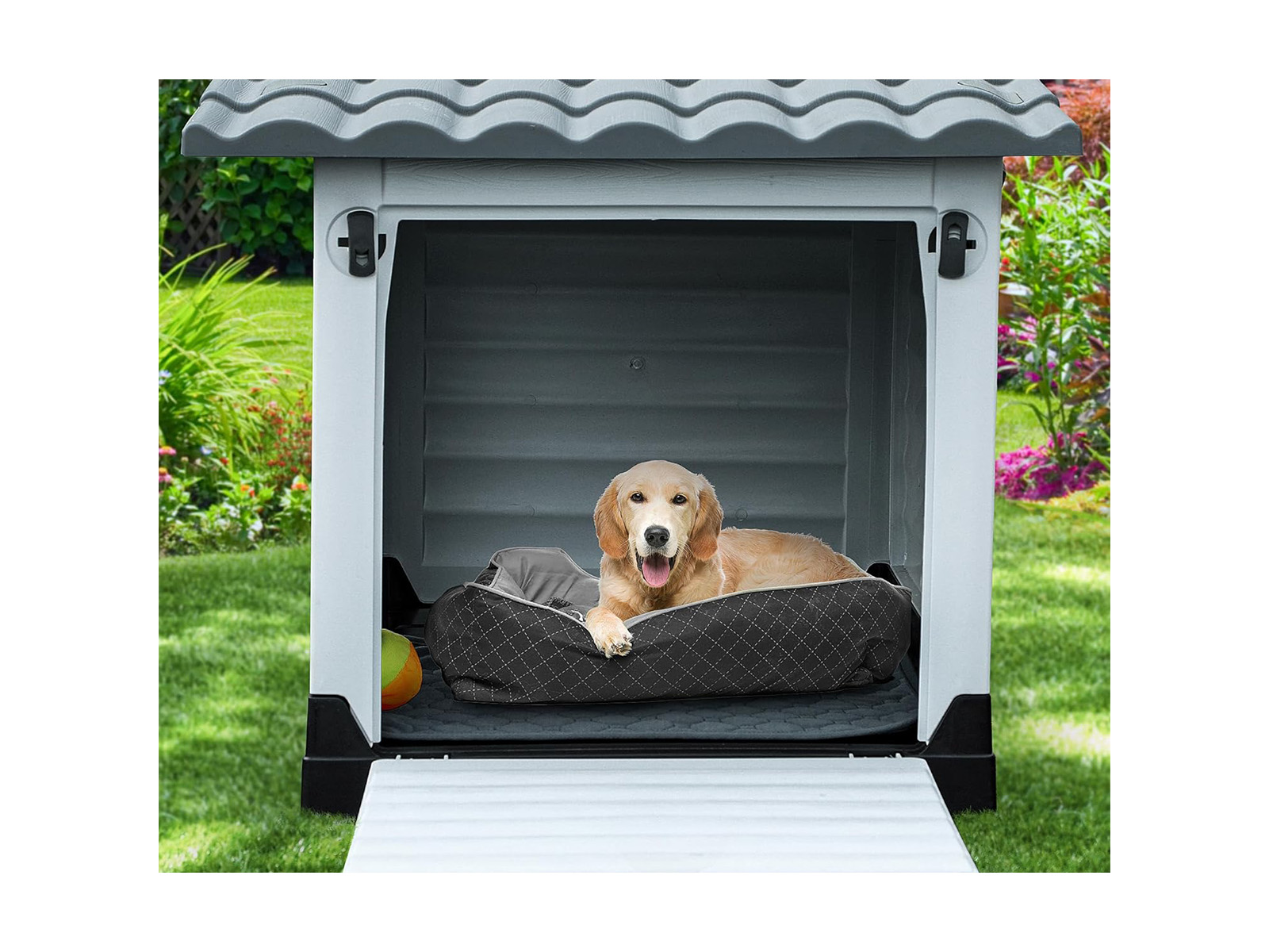 Casa Para Perro Raza Gd Térmica Interior/exterior Gris .