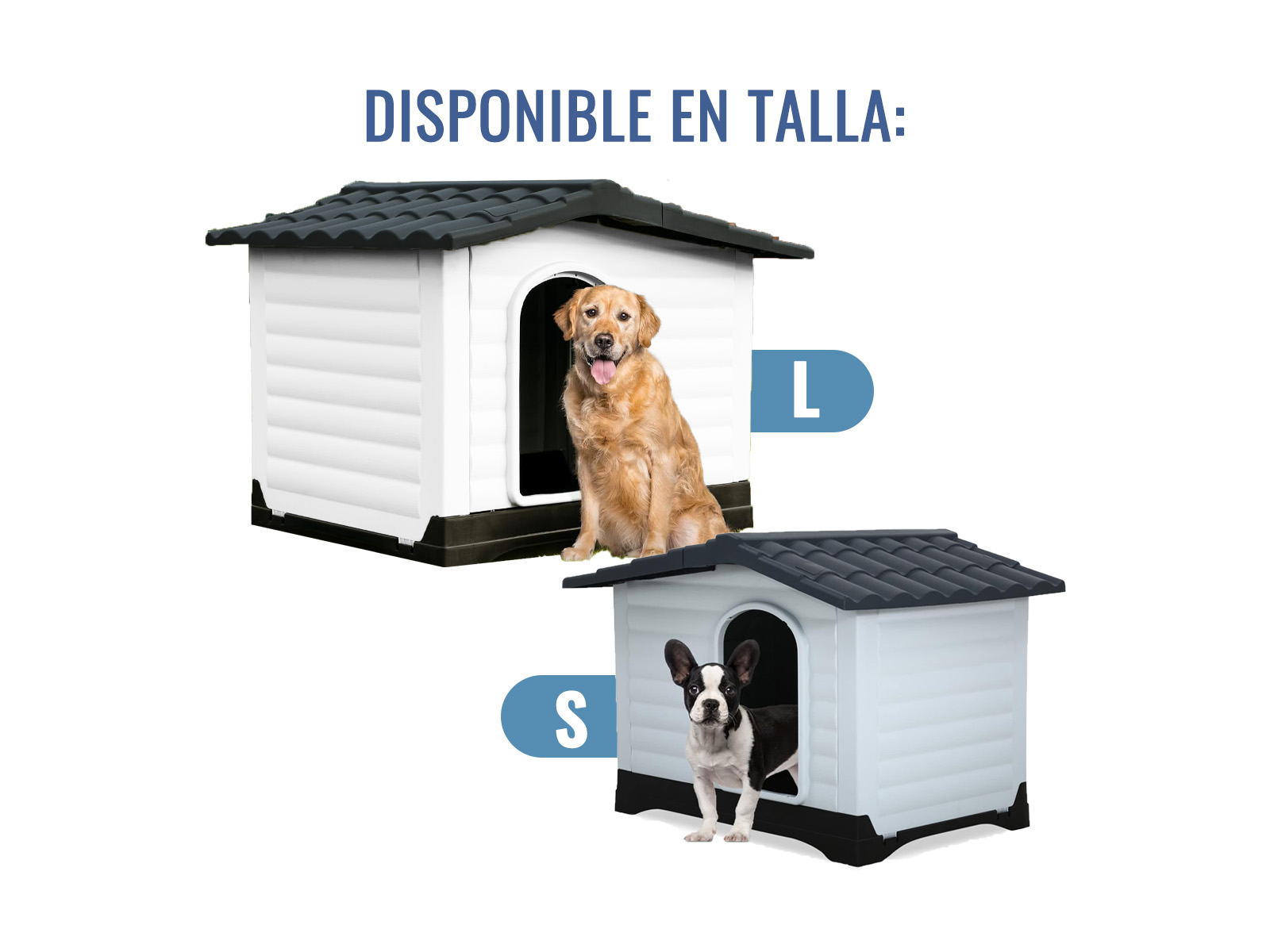 Casa Para Perro Raza Gd Térmica Interior/exterior Gris .