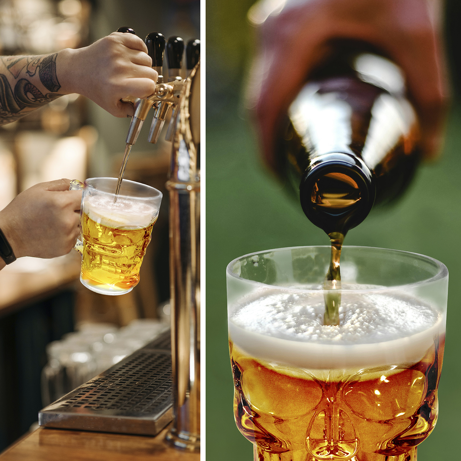 Juego de 6 Tarros de Cerveza  con diseño Calavera.