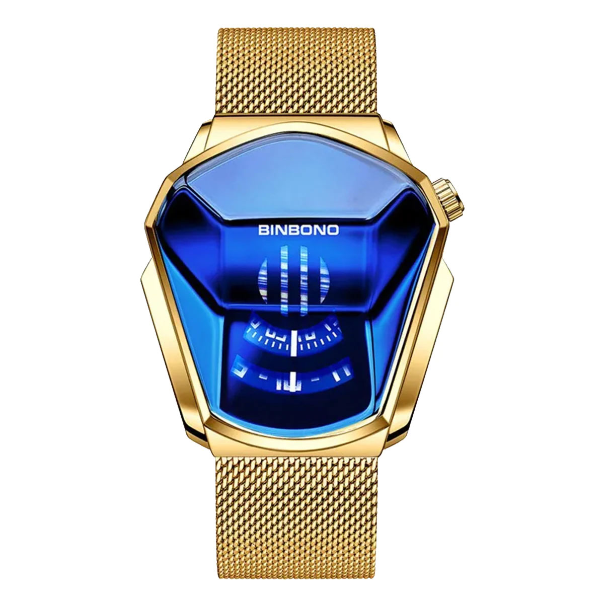 Reloj de Lujo Para Caballero Binbond Fralugio De Metal Dorado .