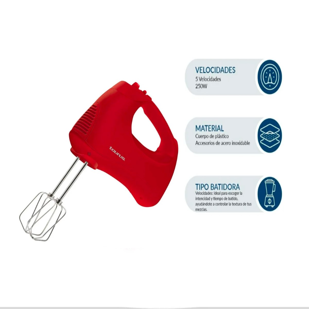 Batidora manual Taurus 5 velocidades Rojo Prima Magno.