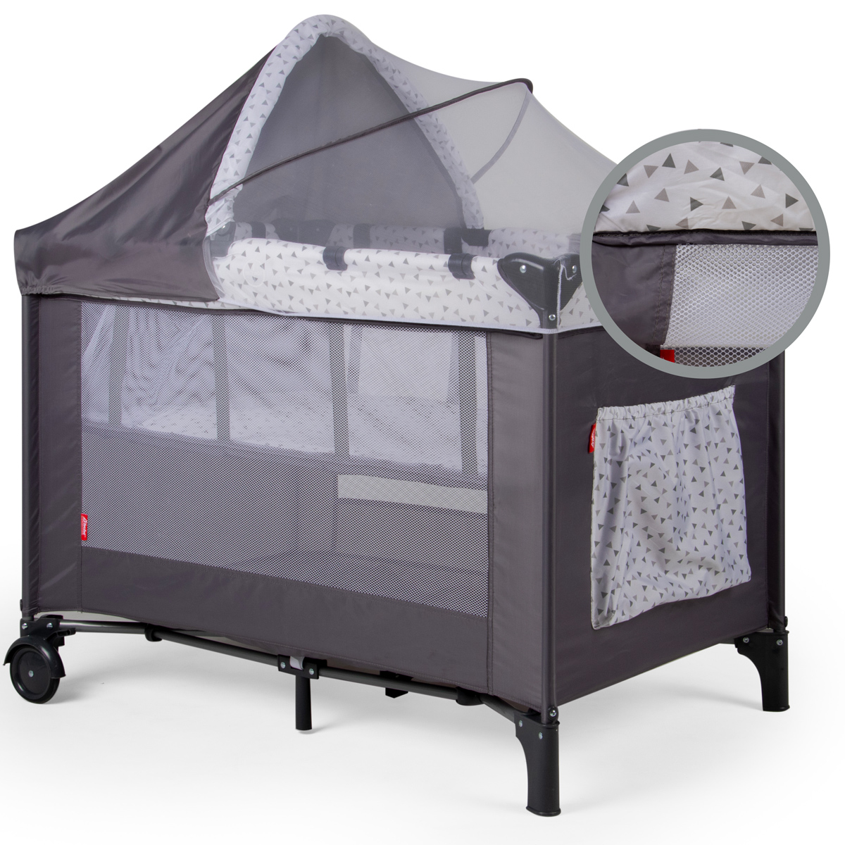 Cuna Corral Colecho D'bebé Love & Care Gris.