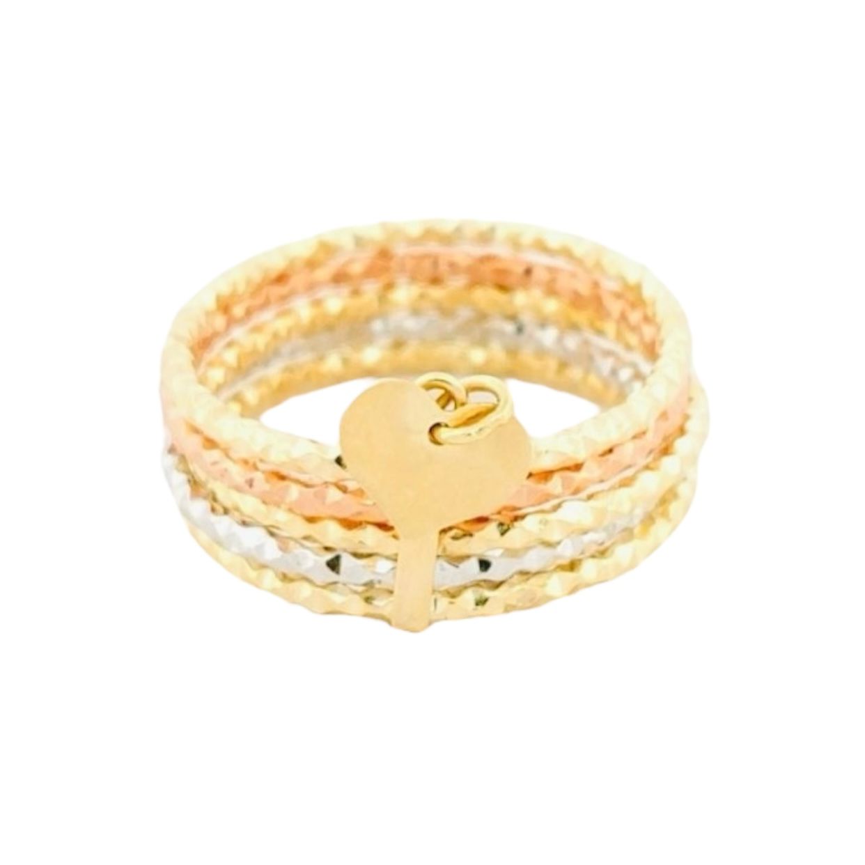 Anillo Semanario Corazón Oro 10 K + Obsequio.