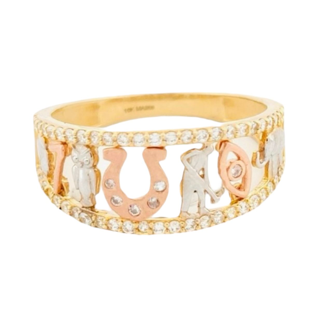 Anillo Suerte Oro Florentino Oro 10 K + Obsequio.