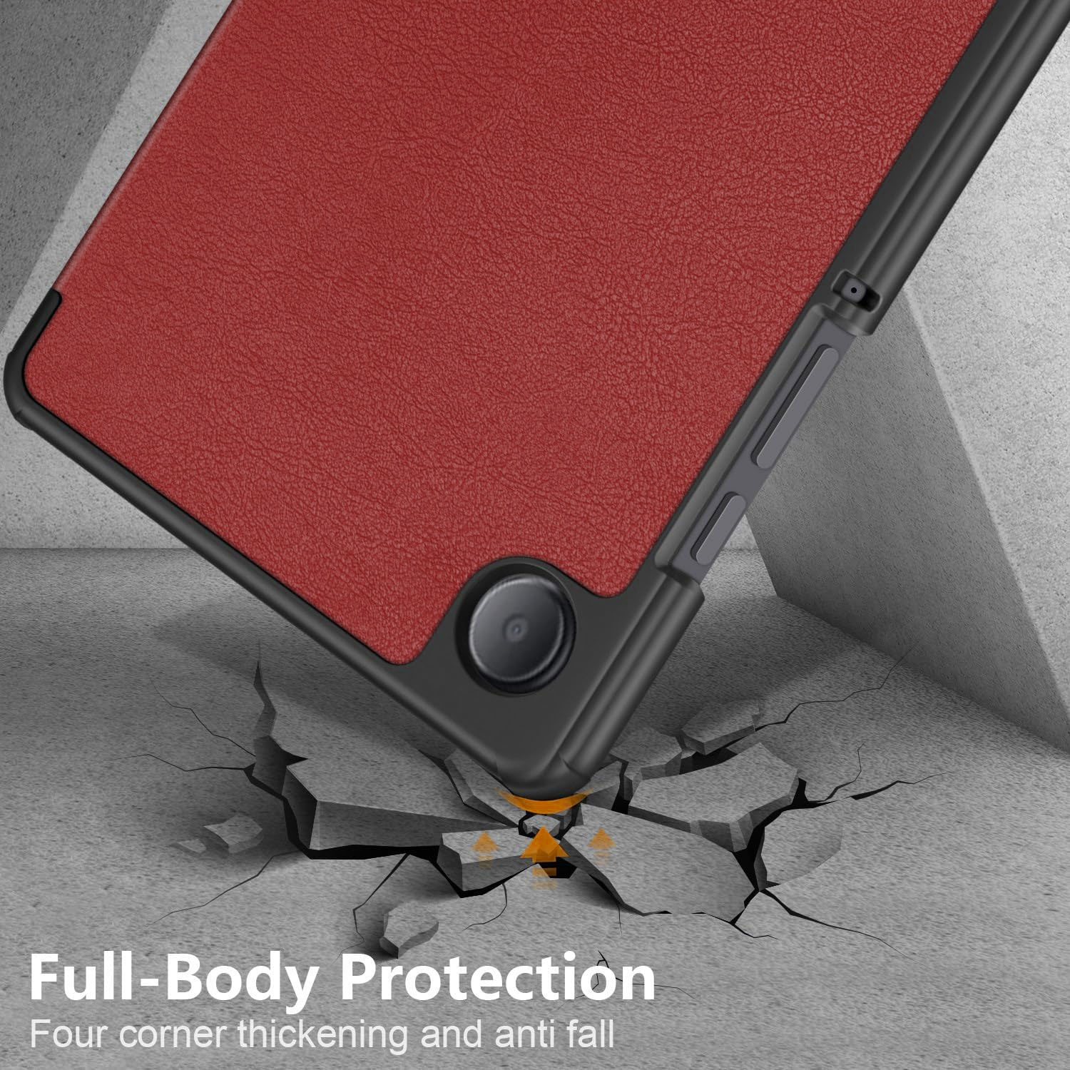 Funda + Teclado + Mouse Para Tablet Galaxy Tab A9 8.7 Sm-x110 (2023) Vino.