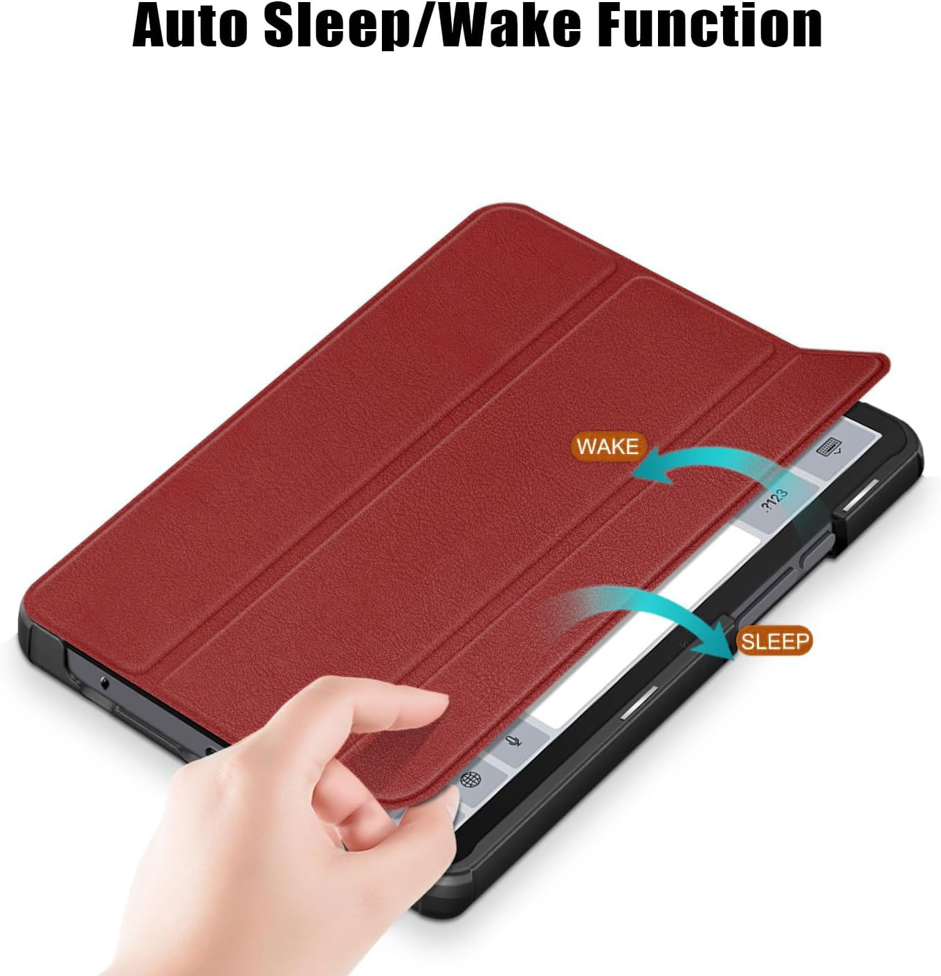 Funda + Teclado + Mouse Para Tablet Galaxy Tab A9 8.7 Sm-x110 (2023) Vino.