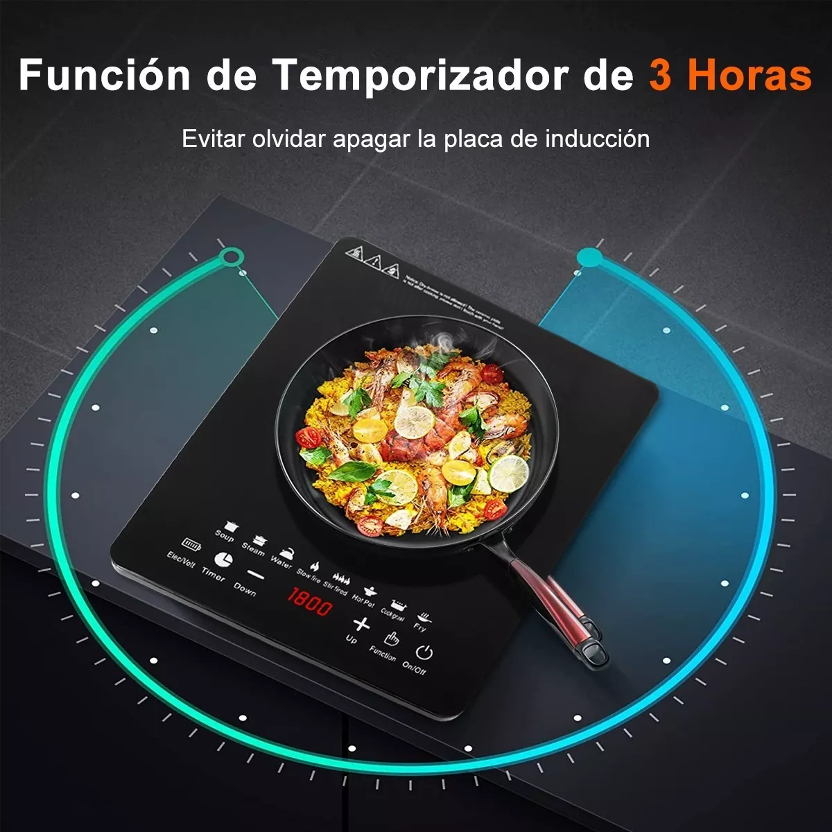 Digital Parrilla Eléctrica Inducción 2200w Control Tactil