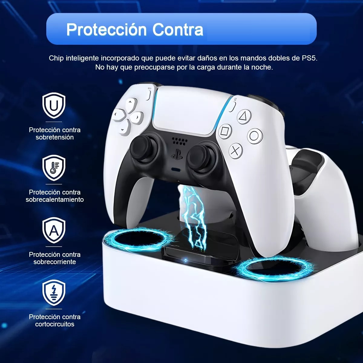 Estación De Carga Dual Para Joystick De Ps5