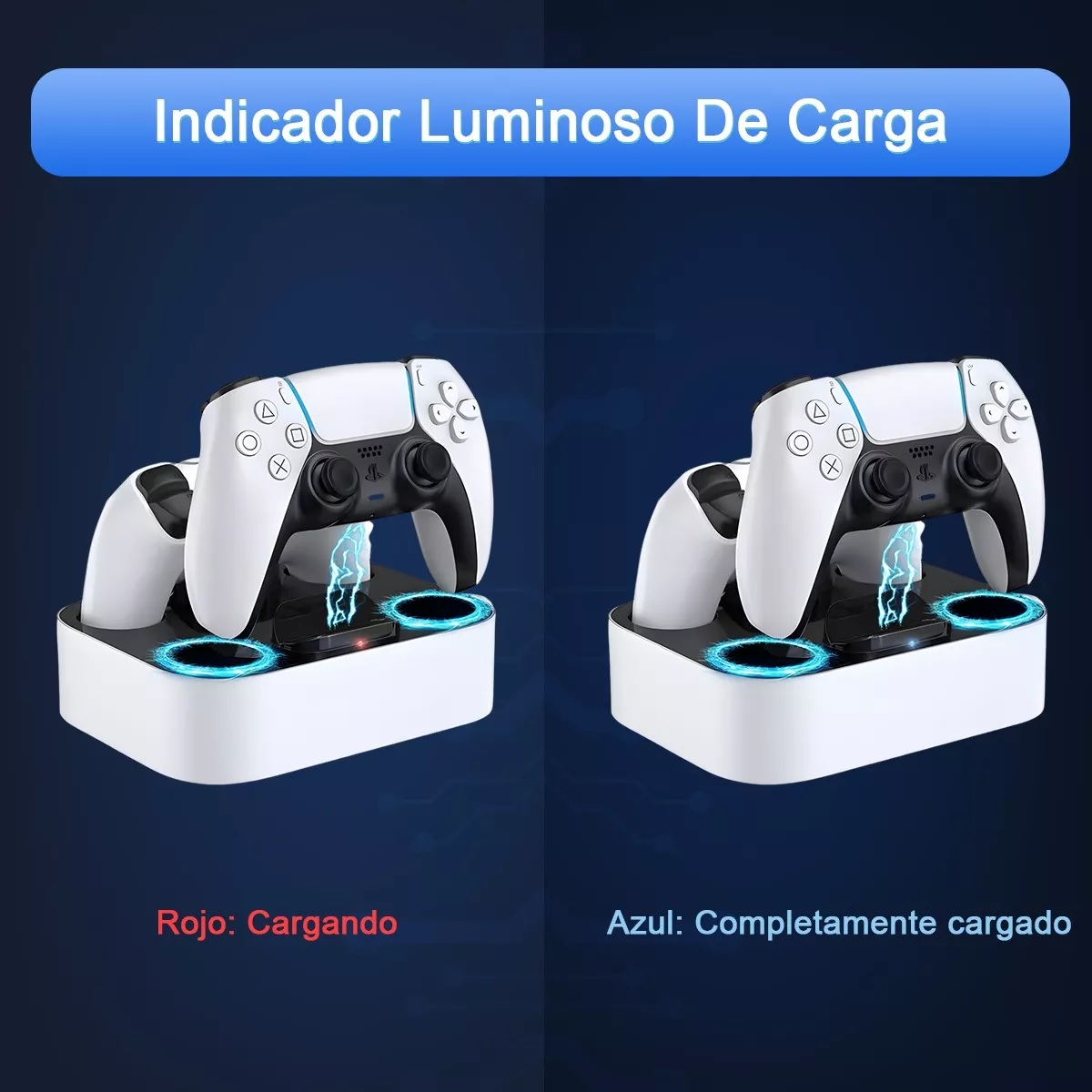 Estación De Carga Dual Para Joystick De Ps5