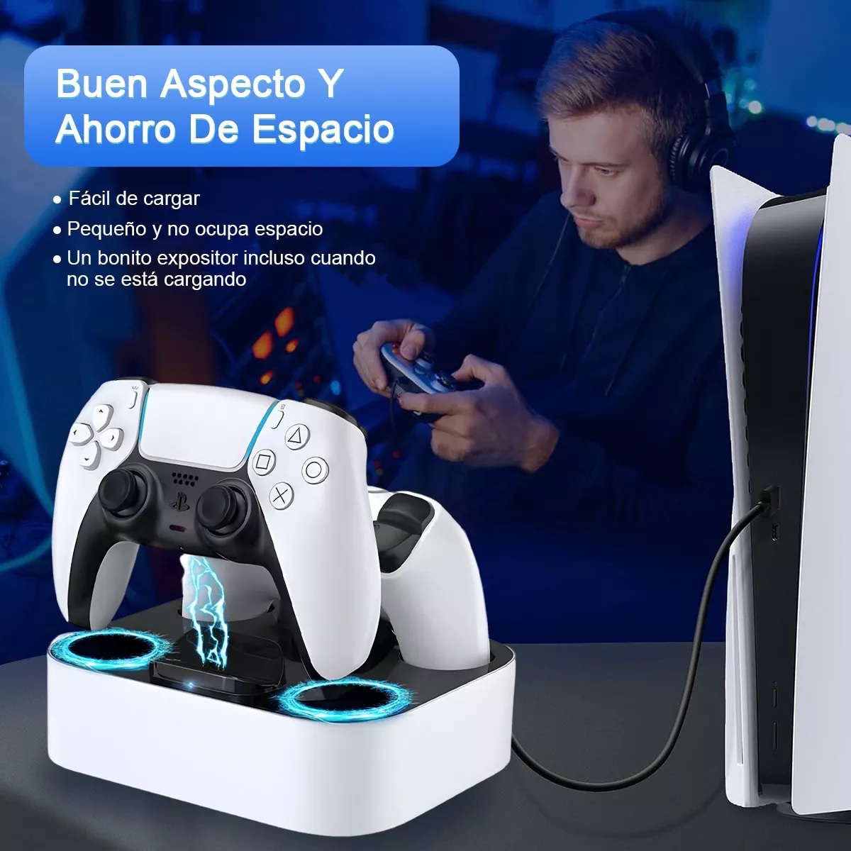 Estación De Carga Dual Para Joystick De Ps5