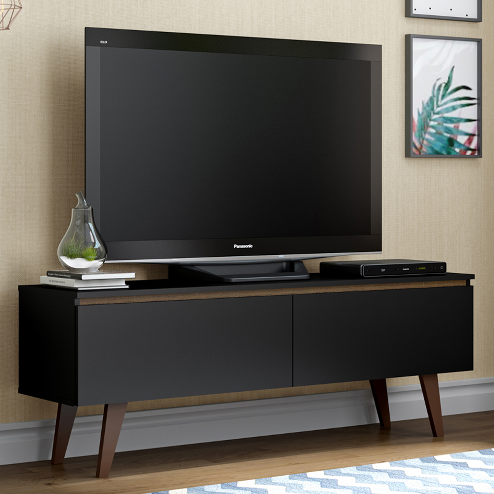 Mueble para Tv hasta 55 Pulgadas Madesa Le Mans con 2 Puertas Marrón/Negro