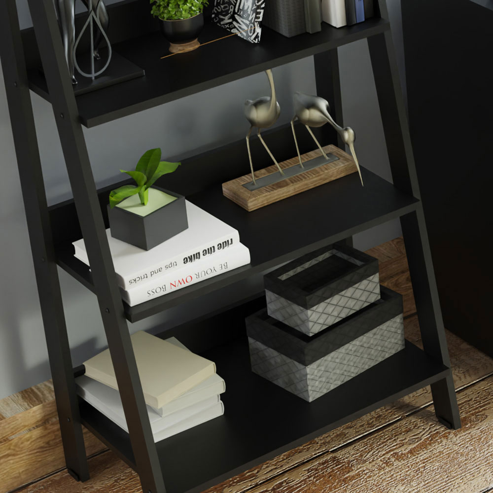 Mueble para TV de hasta 65 pulgadas Madesa Udine y Estante Librero Escalera Negro