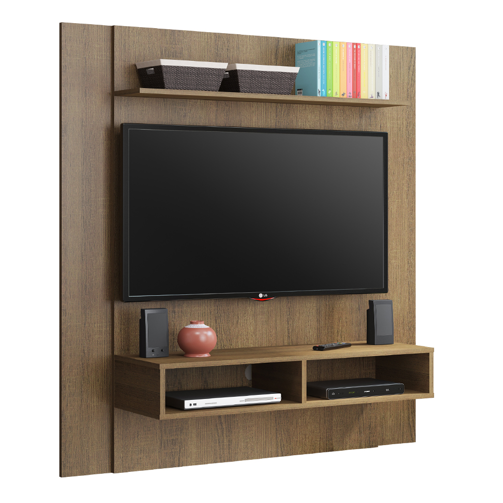 Panel para Tv hasta 50 Pulgadas Madesa Arizona con 1 Estante y 2 Nichos Marrón