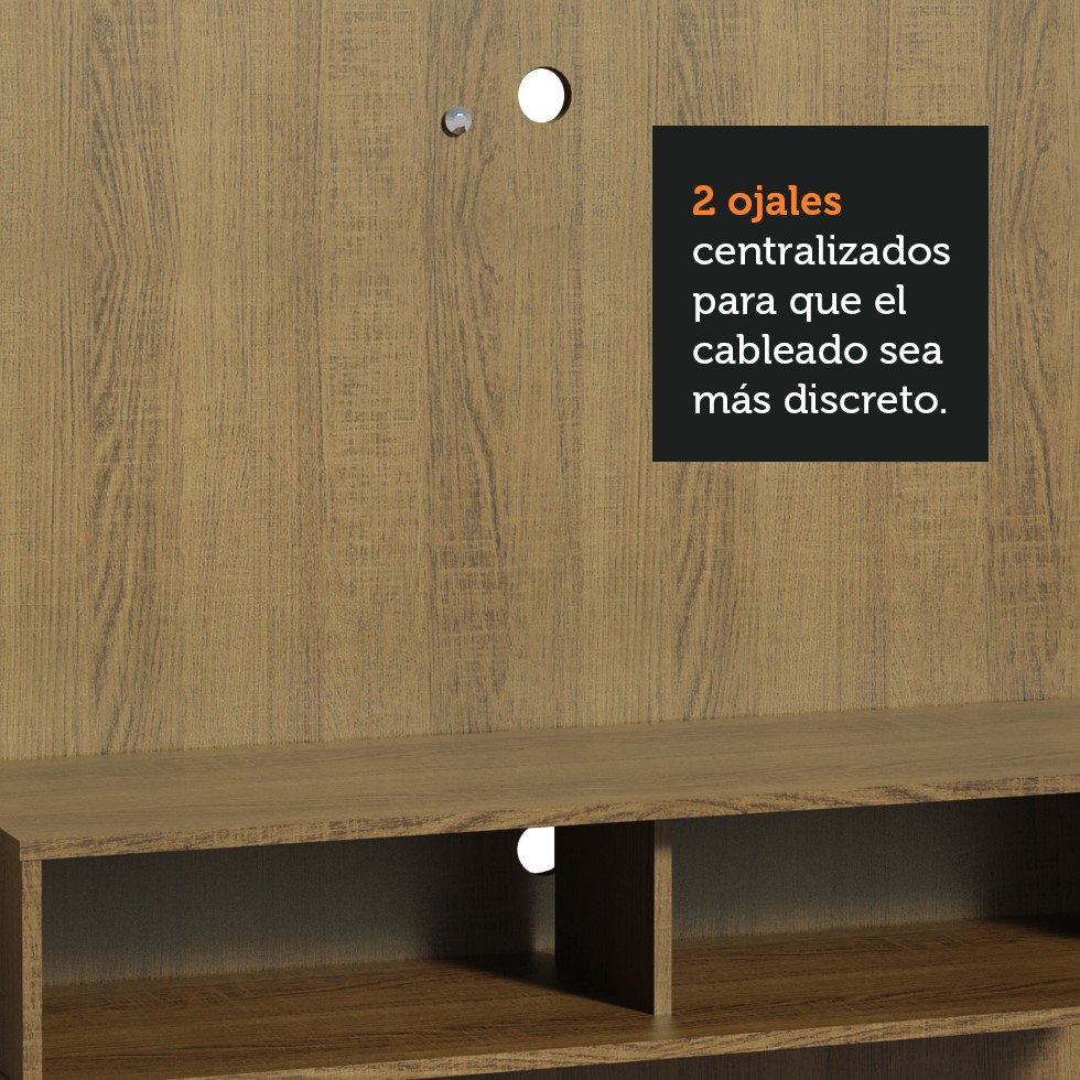 Panel para Tv hasta 50 Pulgadas Madesa Arizona con 1 Estante y 2 Nichos Marrón