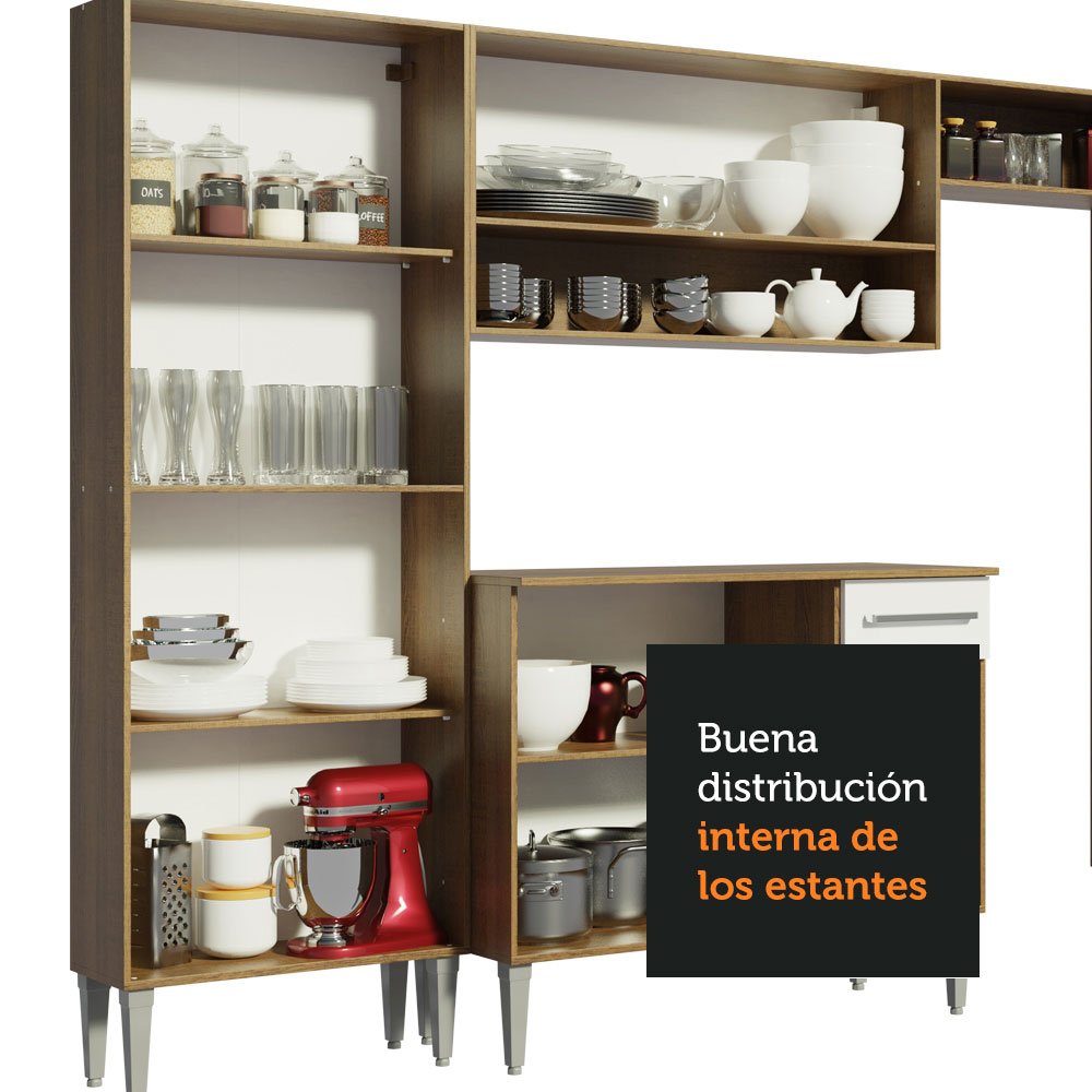 Mueble de Cocina Compacto 229cm Marrón Emilly Pop Madesa 02
