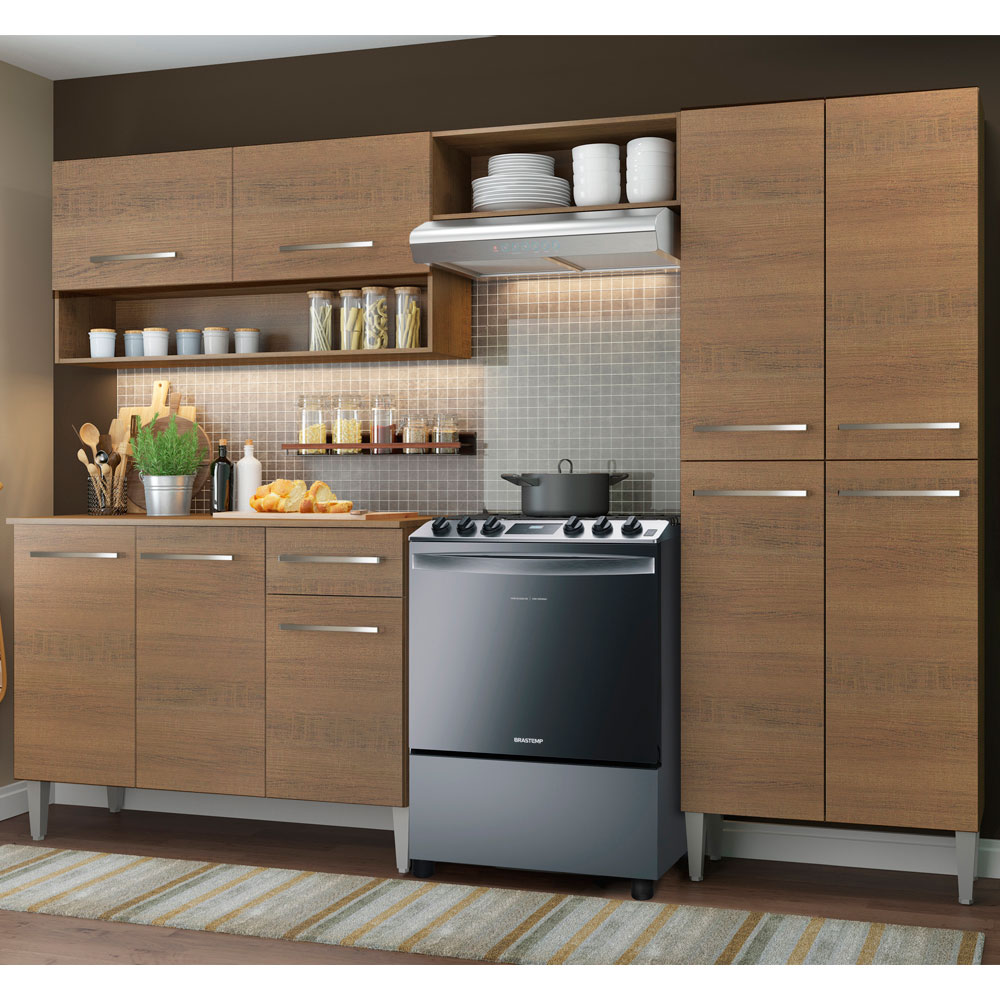 Mueble de Cocina Compacto 229cm Marrón Emilly Pop Madesa 02