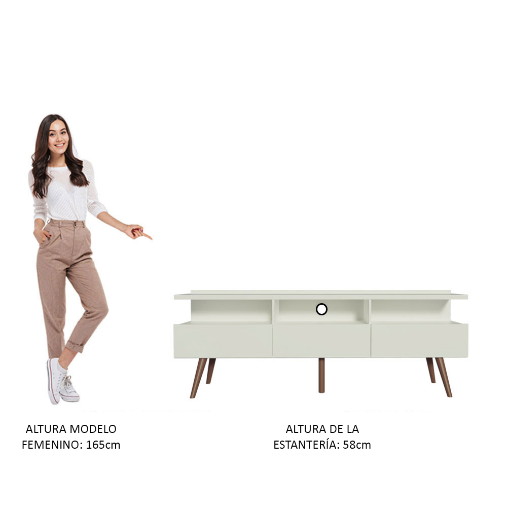 Mueble para Tv hasta 65 Pulgadas Madesa Londres con Patas Retro Negro