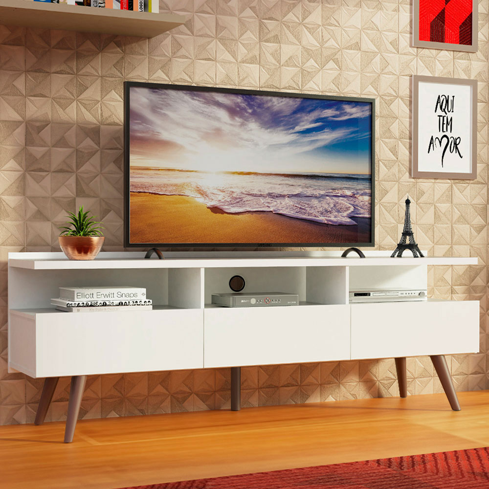 Mueble para Tv hasta 65 Pulgadas Madesa Londres con Patas Retro Negro