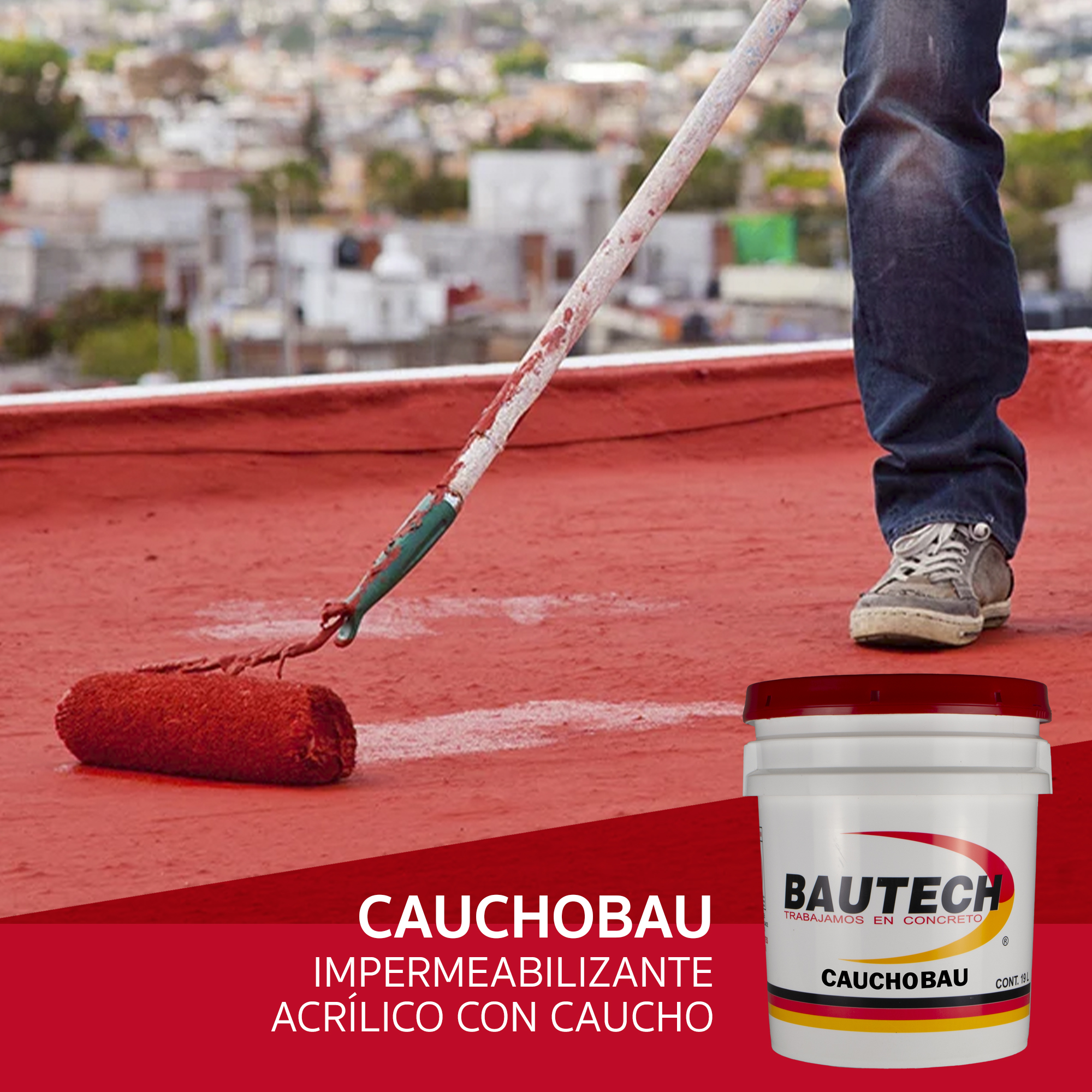 Cauchobau Impermeabilizante Terracota de 19 Lt Cauchobau.