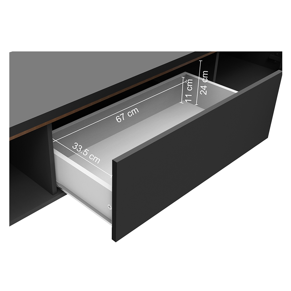 Mueble para Tv hasta 75 Pulgadas Madesa Reims 2 Puertas 1 Cajón - Negro