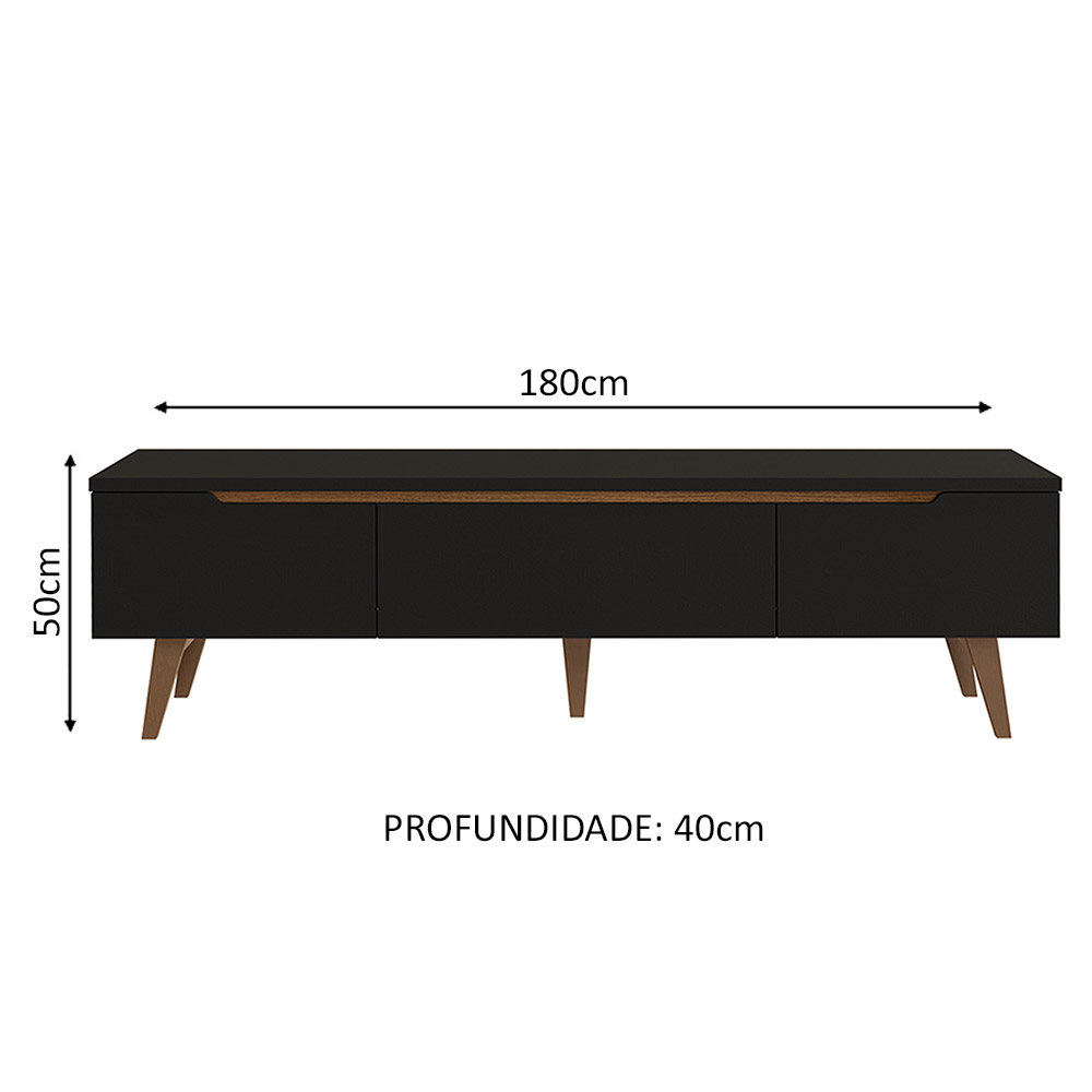 Mueble para Tv hasta 75 Pulgadas Madesa Reims 2 Puertas 1 Cajón - Negro