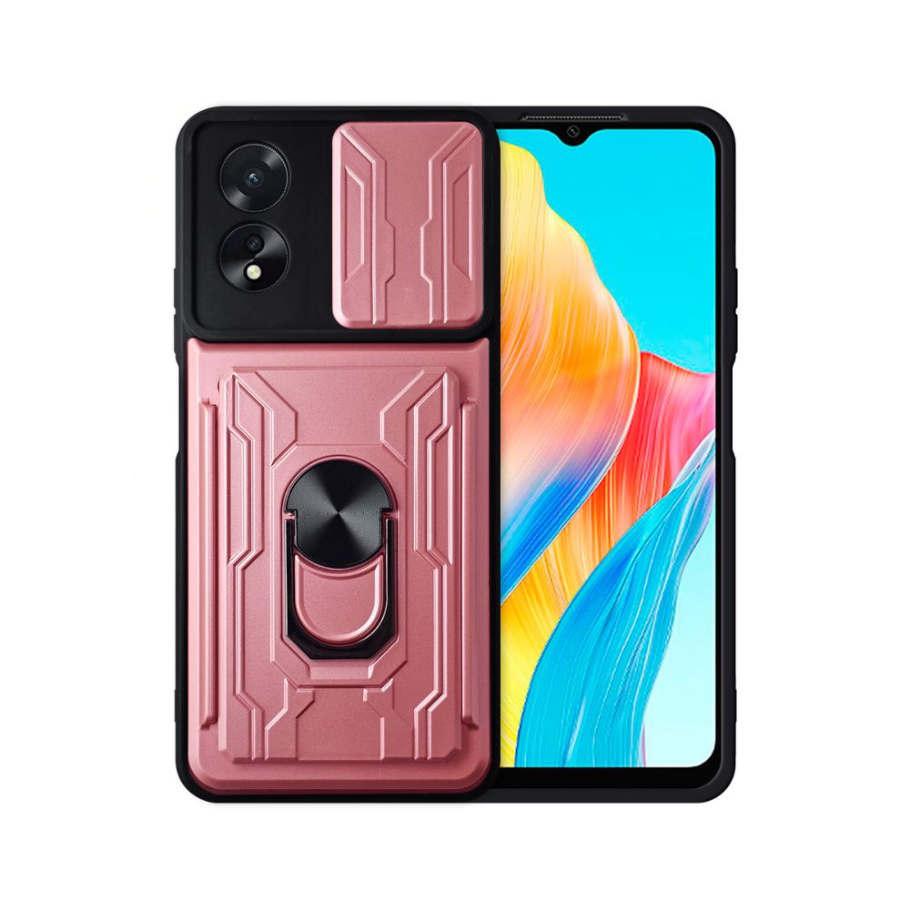 Funda Anillo y Tarjetero Card Slot para Oppo A38 Rosa